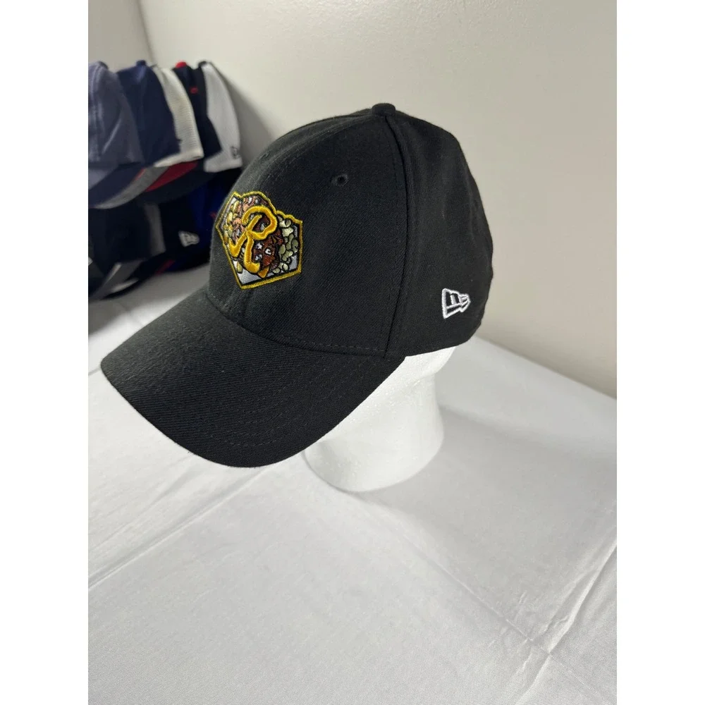 New Era 39THIRTY Rochester Red Wings Black Stretch Fit Hat Mens Large XLarge